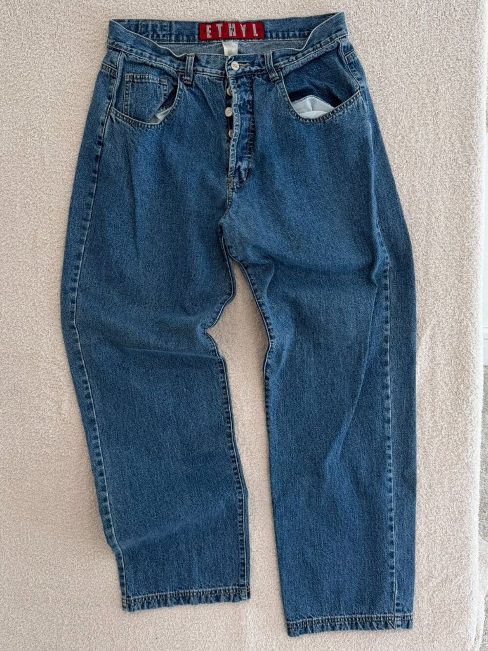 Vintage Ethyl Y2K Baggy Wide Leg Jeans 33x31
